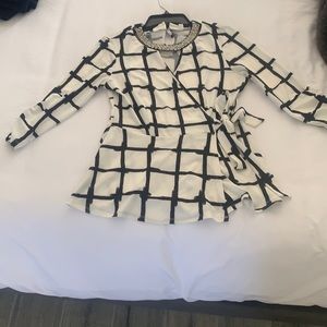 White and black blouse